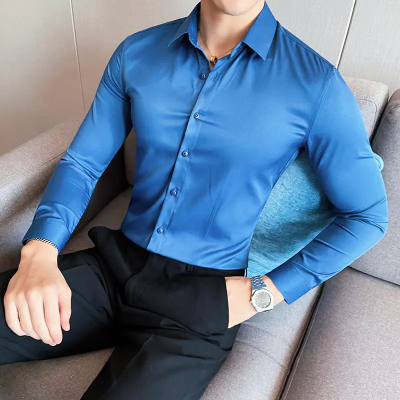 D`amaro modieuze slimfit overhemd