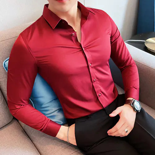 D`amaro modieuze slimfit overhemd