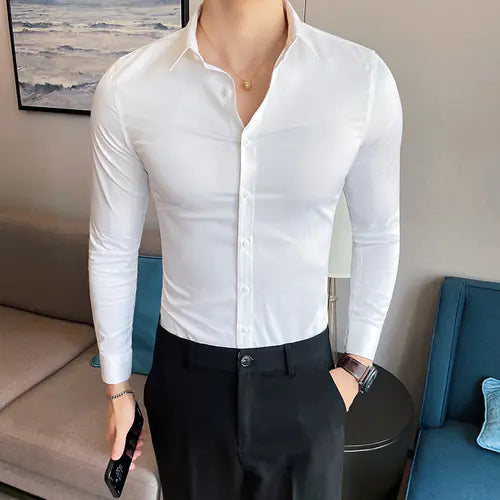 D`amaro modieuze slimfit overhemd